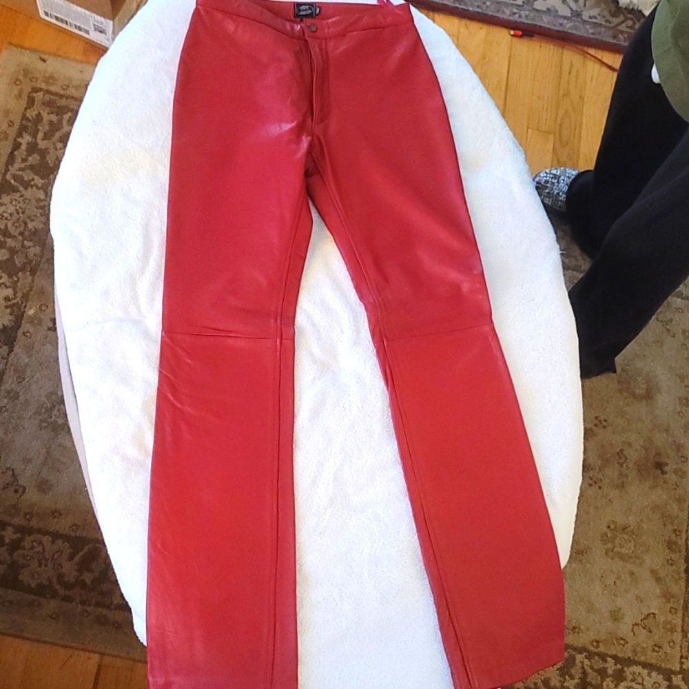 Steve Madden red leather pants. Size 2. Worn 2 times.